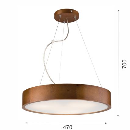 Hängeleuchte 3xE27/60W/230V ø 47 cm Kiefer