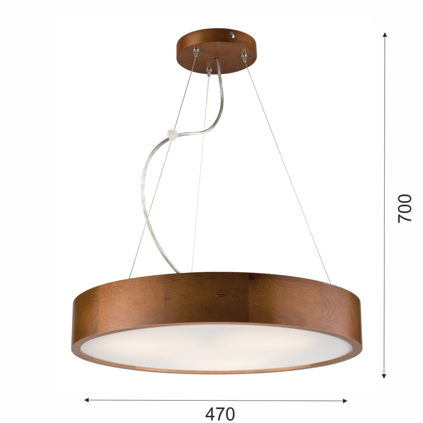 Hängeleuchte 3xE27/60W/230V ø 47 cm Kiefer