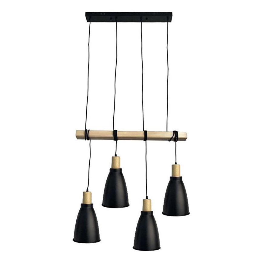 Hängeleuchte 4xE27/60W/230V schwarz