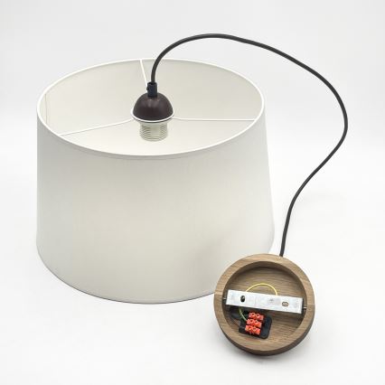 Hängeleuchte AIDA mit Kabel 1xE27/60W/230V Ø 35 cm Eiche/Nussbaum/Weiß