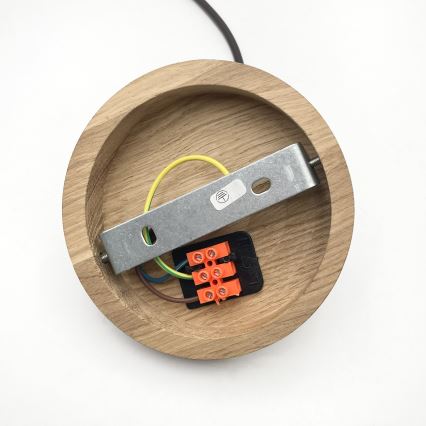 Hängeleuchte AIDA mit Kabel 1xE27/60W/230V Ø 35 cm Eiche/Nussbaum/Weiß