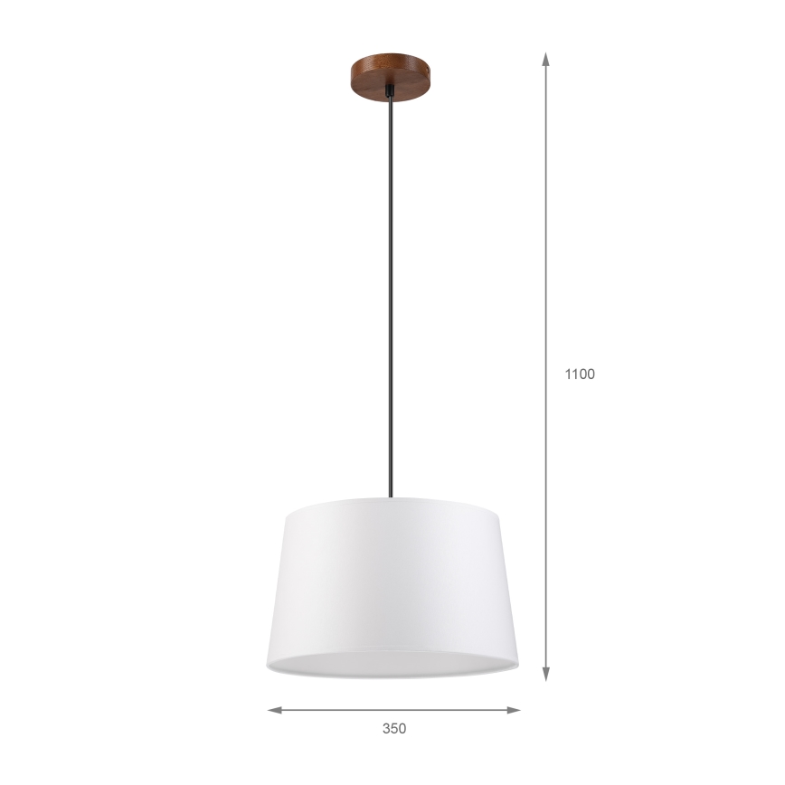 Hängeleuchte AIDA mit Kabel 1xE27/60W/230V Ø 35 cm Eiche/Nussbaum/Weiß