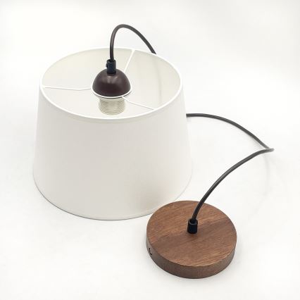 Hängeleuchte AIDA mit Kabelaufhängung, 1x E27/60W/230V, Ø 25 cm, Eiche/Nussbaum/Weiß