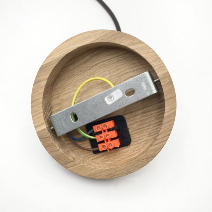 Hängeleuchte AIDA mit Kabelaufhängung, 1x E27/60W/230V, Ø 25 cm, Eiche/Nussbaum/Weiß