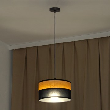 Hängeleuchte ALBA mit Kabel 1xE27/15W/230V Ø 25 cm schwarz/braun