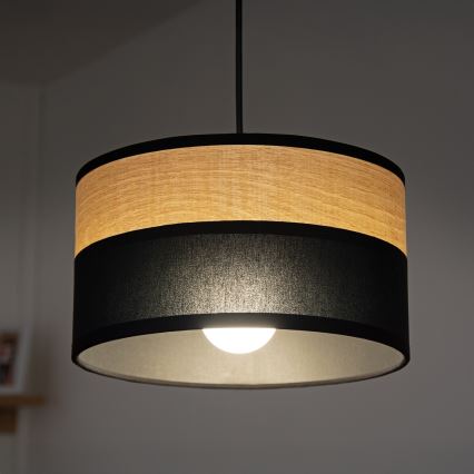 Hängeleuchte ALBA mit Kabel 1xE27/15W/230V Ø 25 cm schwarz/braun