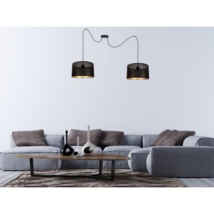 Hängeleuchte ALDO 2xE27/60W/230V Spinne schwarz