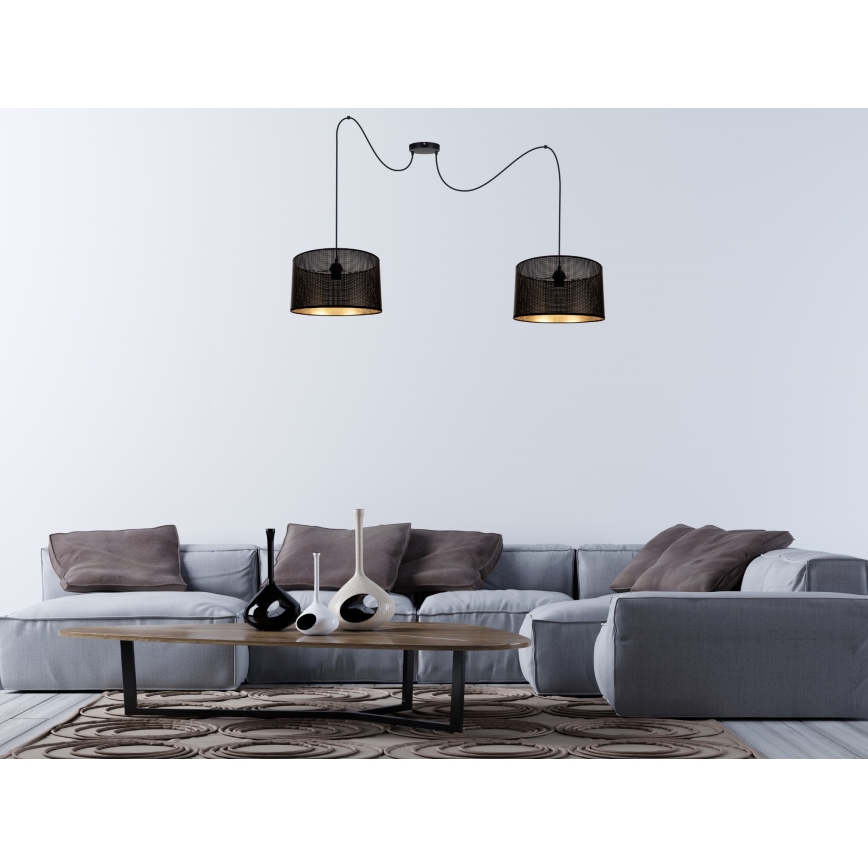 Hängeleuchte ALDO 2xE27/60W/230V Spinne schwarz