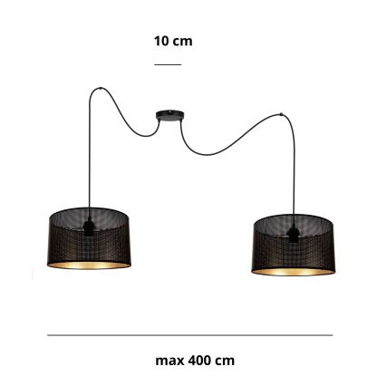 Hängeleuchte ALDO 2xE27/60W/230V Spinne schwarz