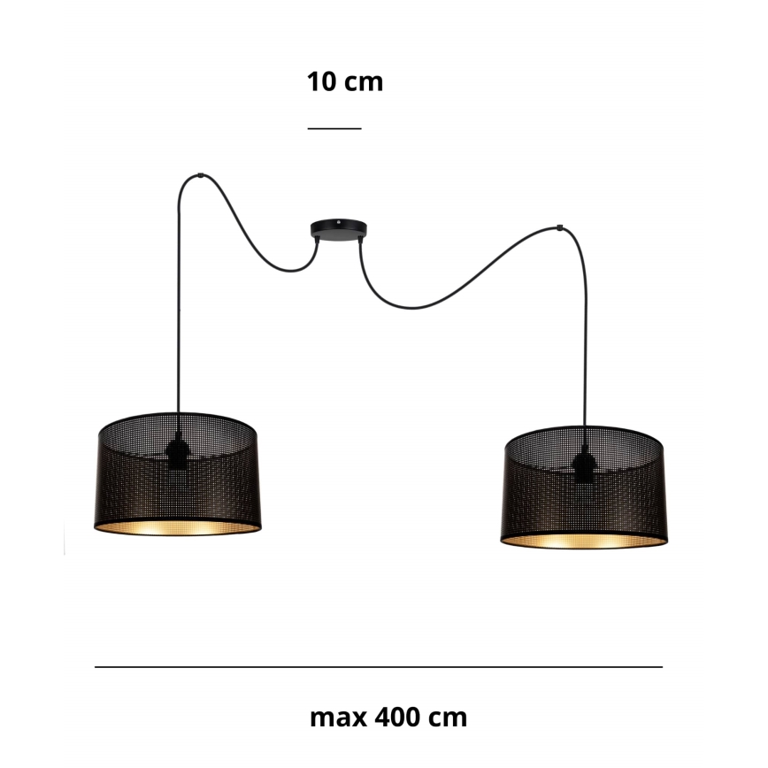 Hängeleuchte ALDO 2xE27/60W/230V Spinne schwarz