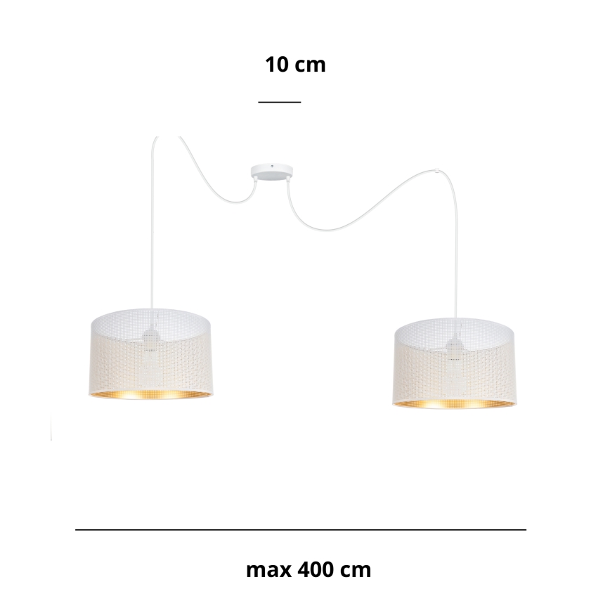Hängeleuchte ALDO 2xE27/60W/230V Spinne weiß