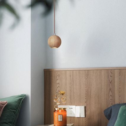 Hängeleuchte am Kabel 1xGU10/10W/230V Ø 11 cm massiv/Esche