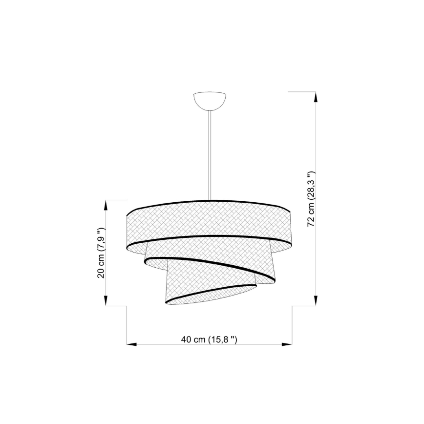 Hängeleuchte am Kabel COUPER 1xE27/60W/230V beige/glänzender Chrom