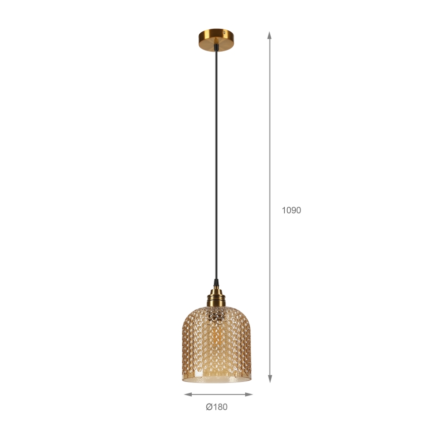 Hängeleuchte am Kabel ROCCO 1xE27/15W/230V gold/rauchbeige