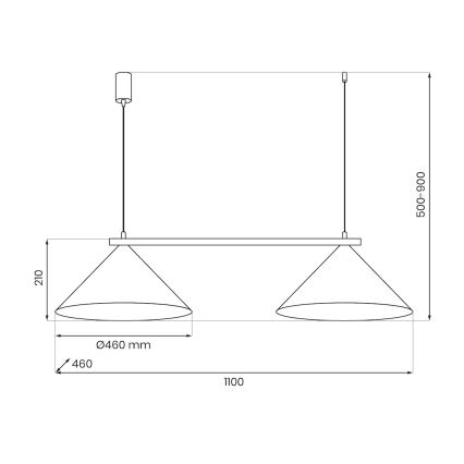 Hängeleuchte am Seil CAPITAL 2xGX53/15W/230V Roségold