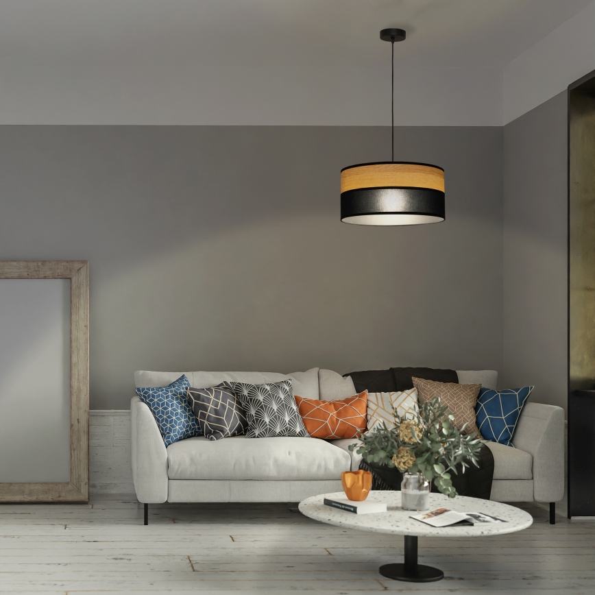 Hängeleuchte an Kabel ALBA 1xE27/15W/230V Ø 45 cm schwarz/braun