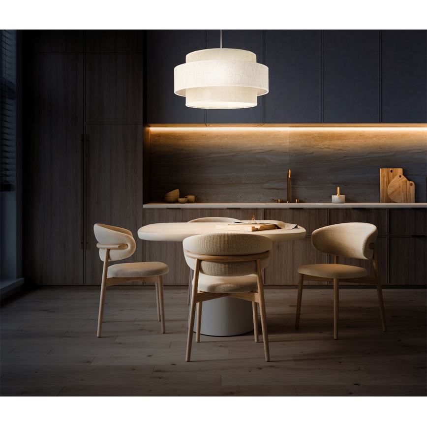 Hängeleuchte an Kabel BOHO 1xE27/60W/230V Ø 40 cm creme/jute