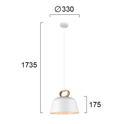 Hängeleuchte an Kabel CLIP 1xE27/40W/230V weiß/braun
