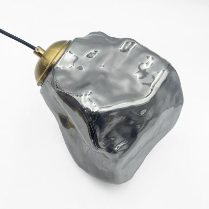 Hängeleuchte an Kabel CRISTAL 5xE14/15W/230V Messing/rauchschwarz