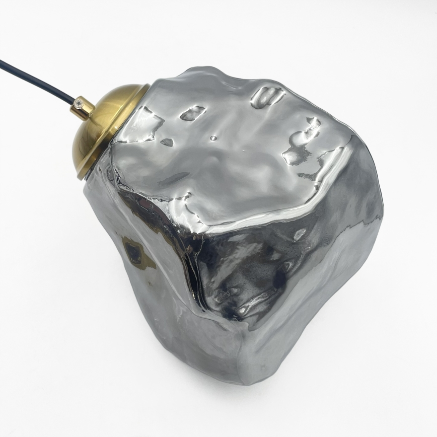 Hängeleuchte an Kabel CRISTAL 5xE14/15W/230V Messing/rauchschwarz