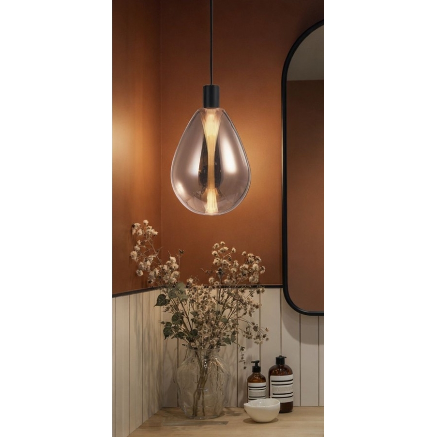 Hängeleuchte an Kabel DENSO 1xG9/5W/230V Ø 20 cm Kupfer/Schwarz