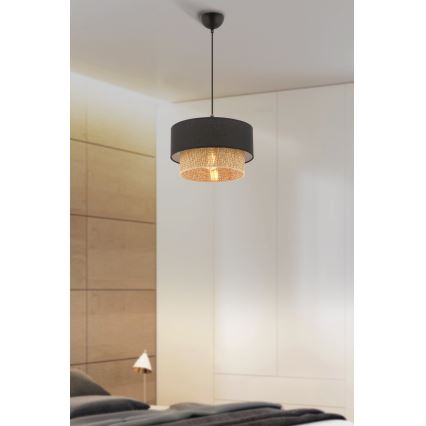 Hängeleuchte an Kabel ECHO 1xE27/60W/230V schwarz/braun