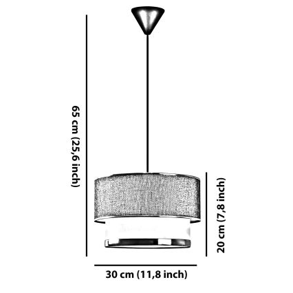 Hängeleuchte an Kabel ECHO 1xE27/60W/230V schwarz/braun