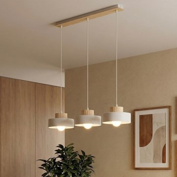 Hängeleuchte an Kabel KIVI 3xE27/15W/230V weiß