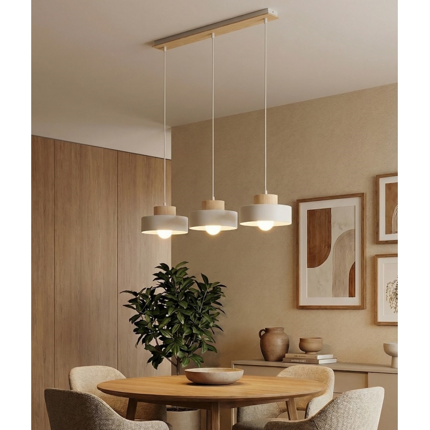 Hängeleuchte an Kabel KIVI 3xE27/15W/230V weiß