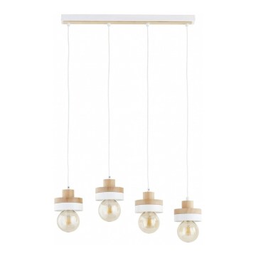 Hängeleuchte an Kabel LARSO 4xE27/15W/230V weiß/beige