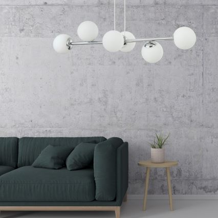 Hängeleuchte an Kabel MADDIE 6xE14/5W/230V glänzender Chrom