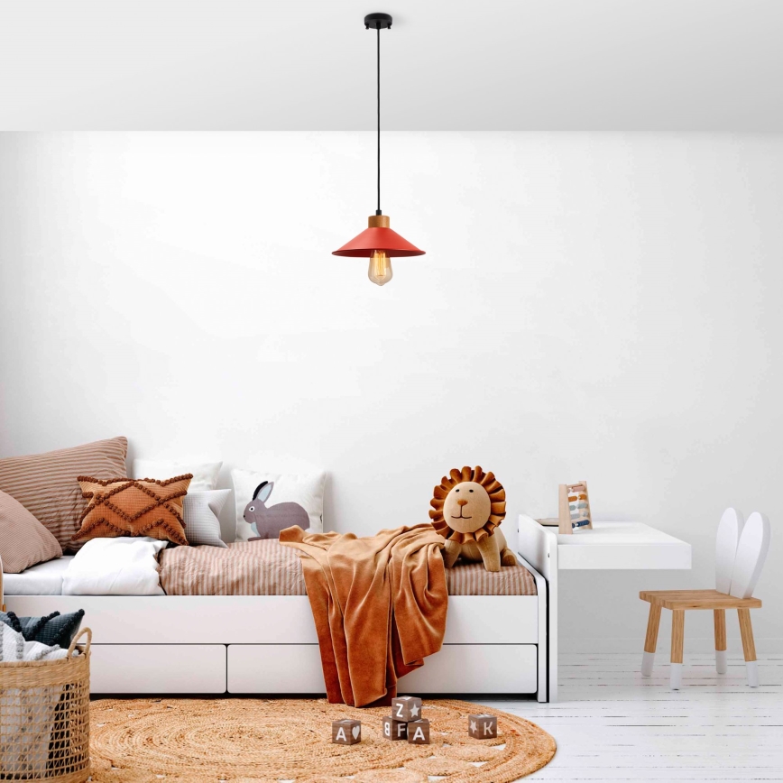 Hängeleuchte an Kabel MANAVGAT 1xE27/40W/230V rot/braun