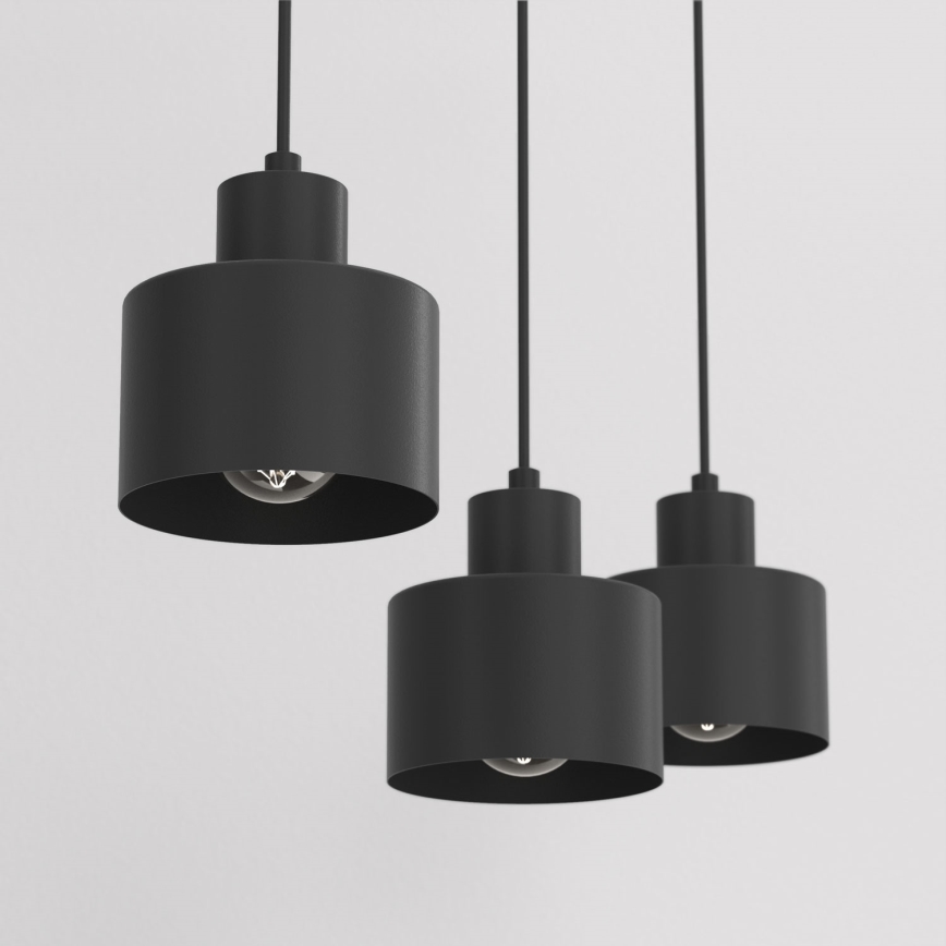 Hängeleuchte an Kabel PARKLA 3xE27/15W/230V schwarz