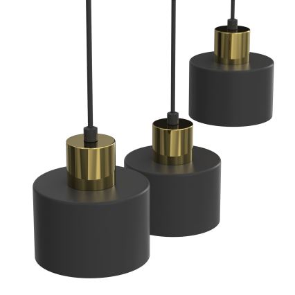 Hängeleuchte an Kabel PARKLA 3xE27/15W/230V schwarz