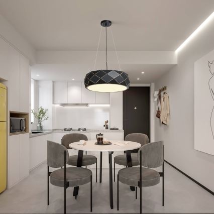 Hängeleuchte an Kabel REUS 3xE27/40W/230V Ø 47 cm, schwarz