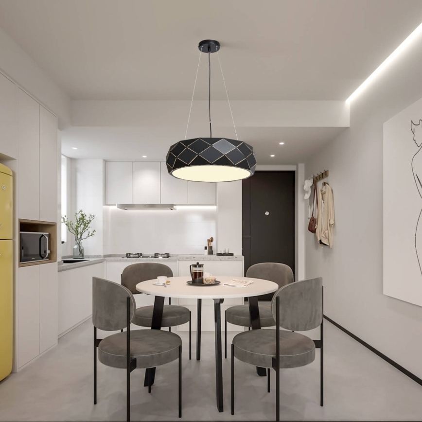 Hängeleuchte an Kabel REUS 3xE27/40W/230V Ø 47 cm, schwarz