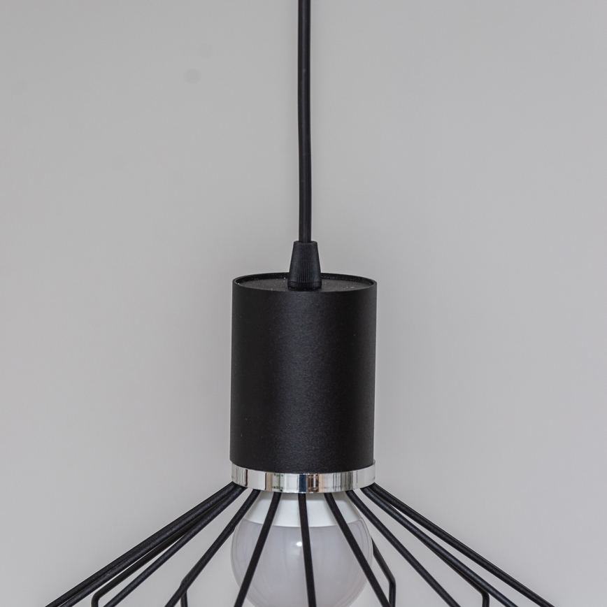 Hängeleuchte an Kabel SOLANO 1xE27/15W/230V schwarz/glänzender Chrom