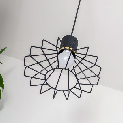 Hängeleuchte an Kabel SOLANO 3xE27/15W/230V schwarz/gold