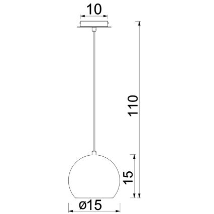 Hängeleuchte an Kabel SOOL 1xE27/15W/230V Ø 15 cm weiß