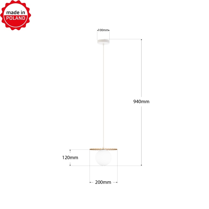 Hängeleuchte an Kabel SUNPLISS 1x G9/10W/230V Ø 20 cm gold/creme