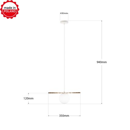 Hängeleuchte an Kabel SUNPLISS 1xG9/10W/230V Ø 35 cm gold/creme