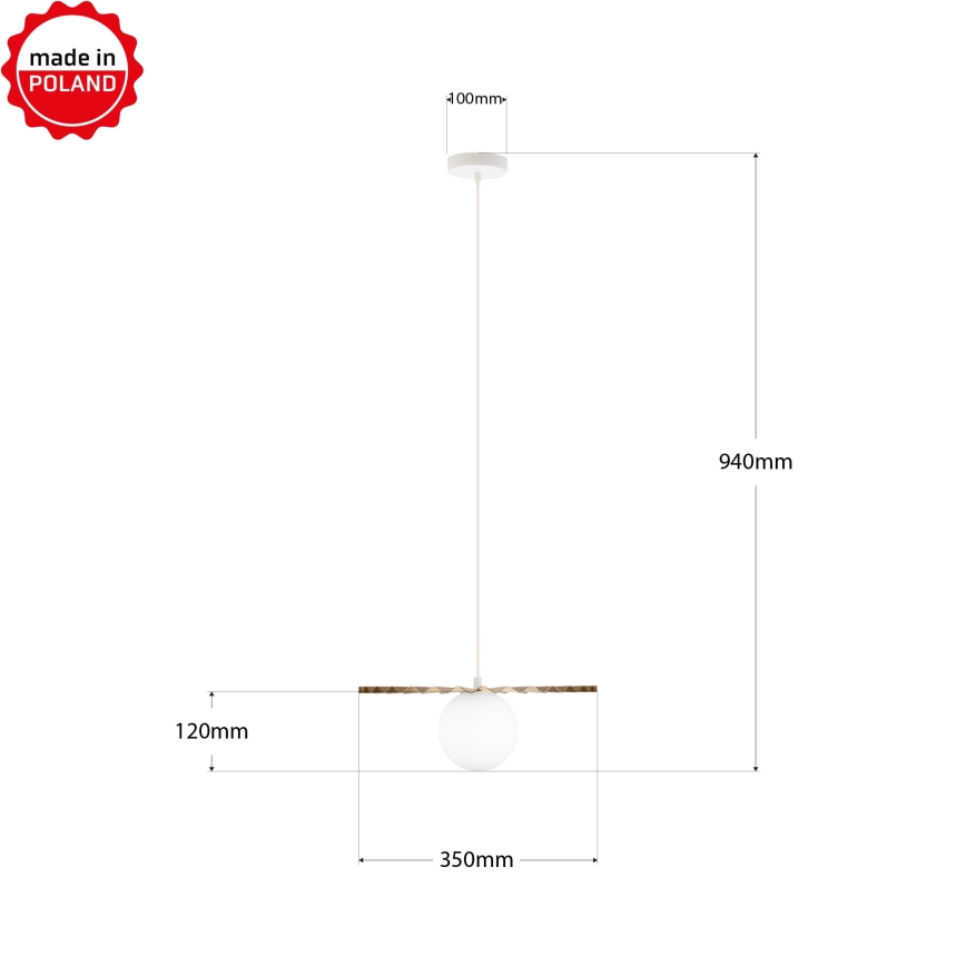 Hängeleuchte an Kabel SUNPLISS 1xG9/10W/230V Ø 35 cm gold/creme