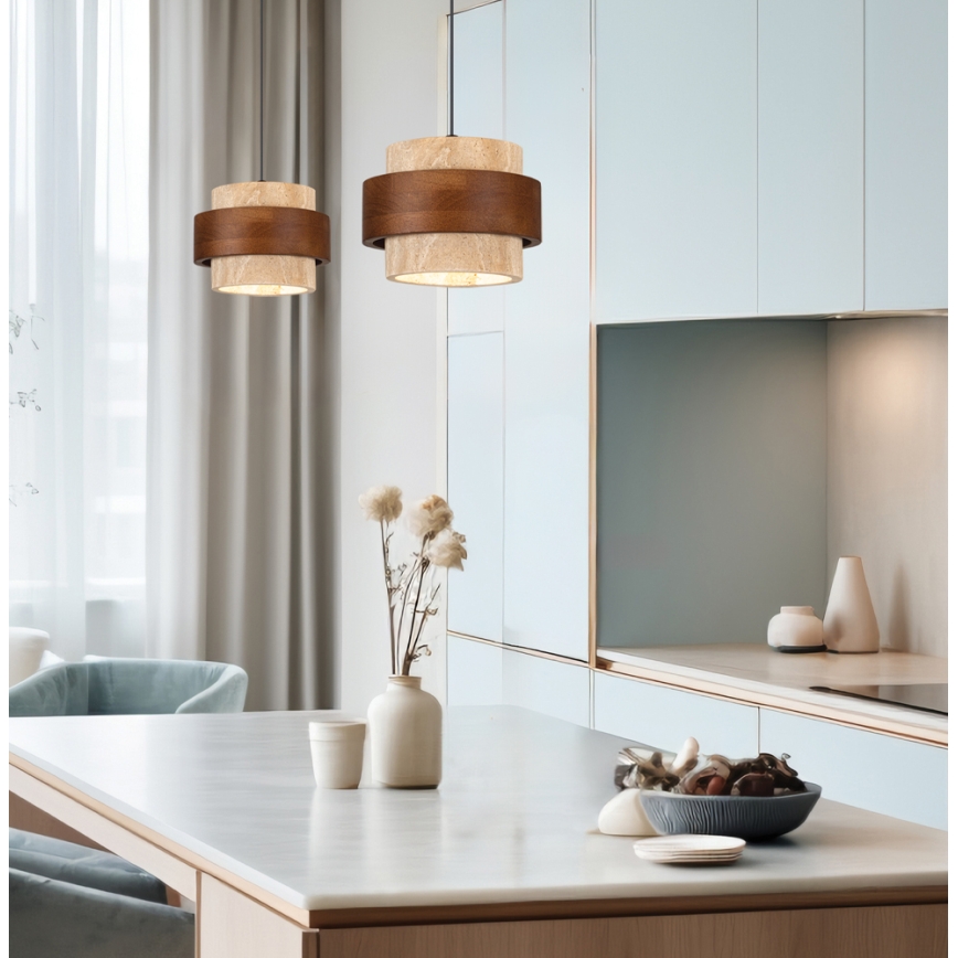 Hängeleuchte an Kabel SUSAN 1xGX53/15W/230V braun/beige