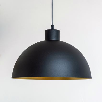 Hängeleuchte an Kabel VESPER 1xE27/15W/230V Ø 30 cm schwarz/gold