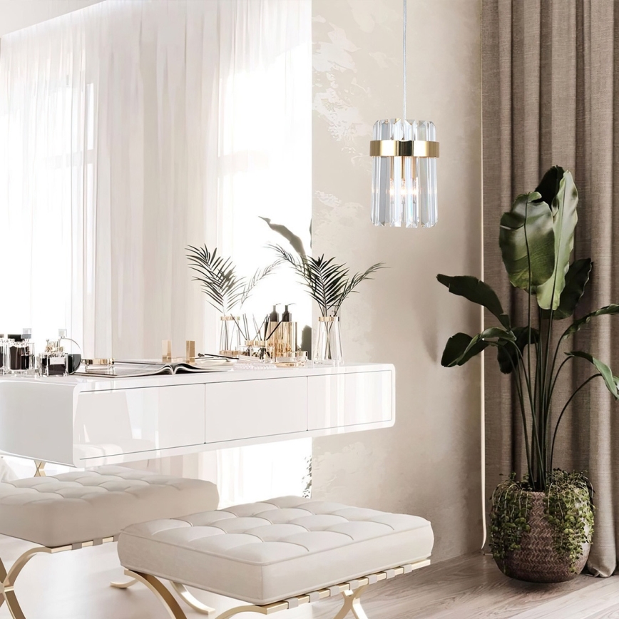 Hängeleuchte an Kabel VETRO 1xE14/10W/230V goldfarben