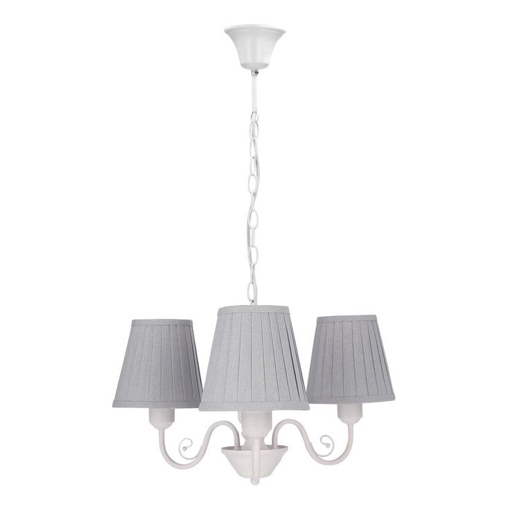Hängeleuchte an Kette FIREZ 3xE27/40W/230V weiß/grau