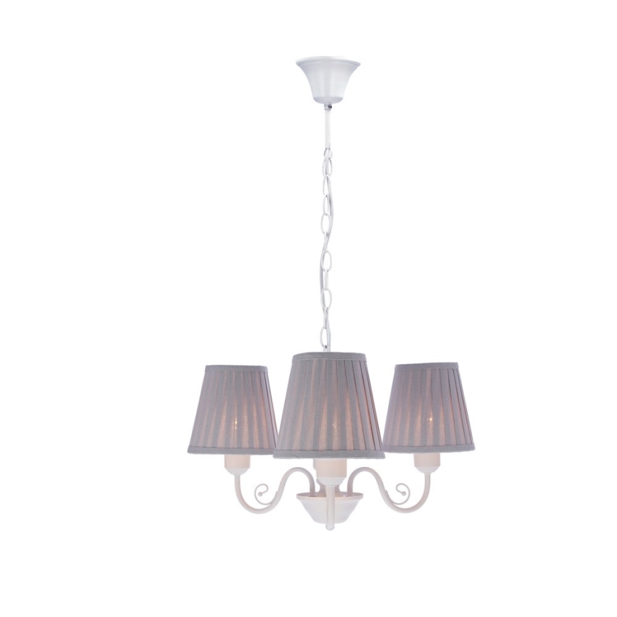 Hängeleuchte an Kette FIREZ 3xE27/40W/230V weiß/grau