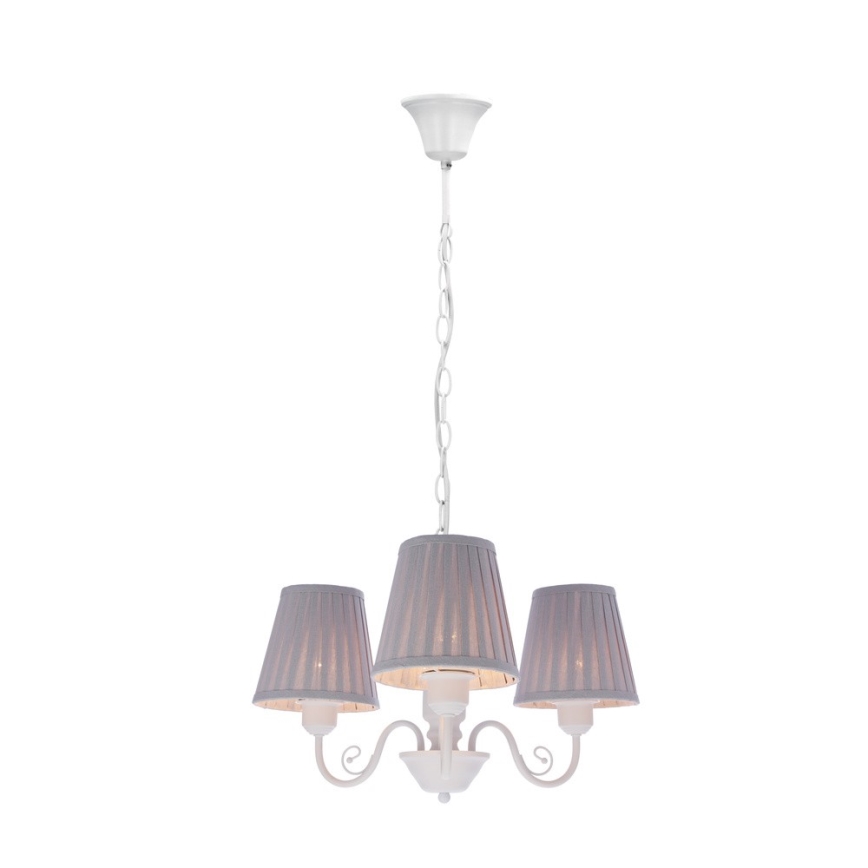 Hängeleuchte an Kette FIREZ 3xE27/40W/230V weiß/grau