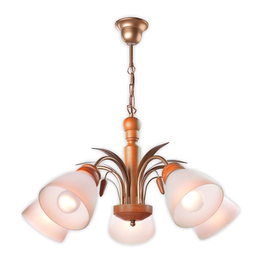 Hängeleuchte an Kette TULIPAN 5xE27/60W/230V Buche