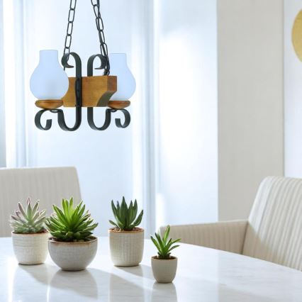 Hängeleuchte an Kette VELA 2xE14/40W/230V Buche - FSC-zertifiziert